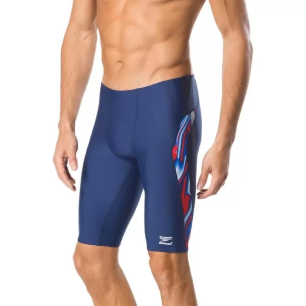 Speedo Mens Swimsuit Jammer Endurance Liquid VelocityDiscontinuedNavyOrange