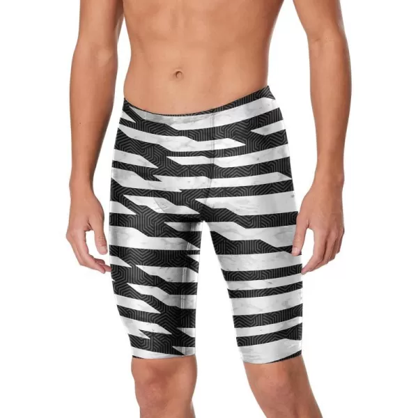 Speedo Mens Swimsuit Jammer Endurance Printed Team ColorsContort Speedo BlackWhite