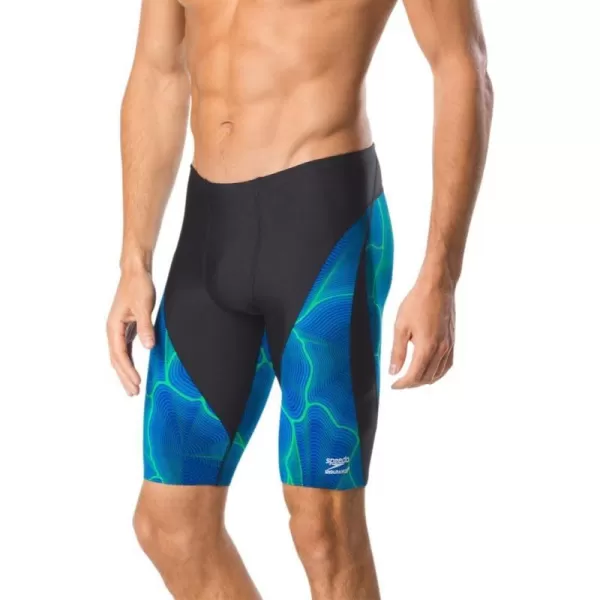 Speedo Mens Swimsuit Jammer Endurance Static BoomDiscontinuedBlueGreen