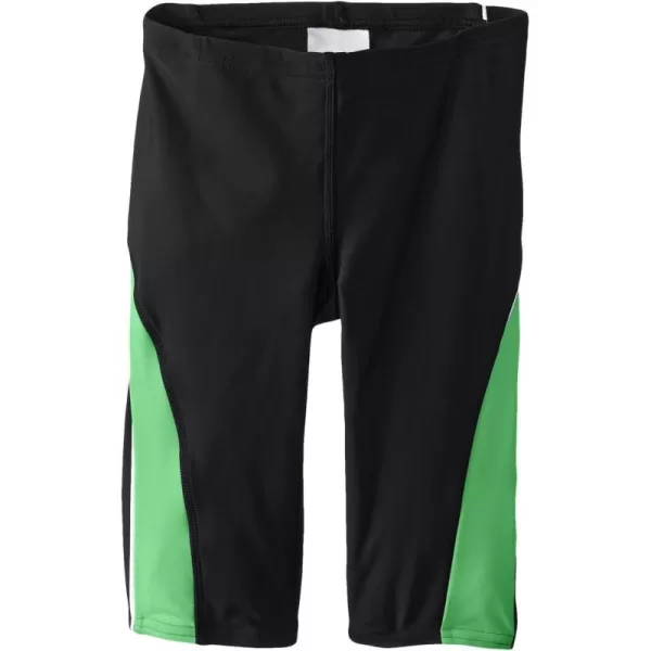 Speedo Mens Swimsuit Jammer Powerflex Eco Taper Splice Team ColorsDiscontinuedBlackGreen