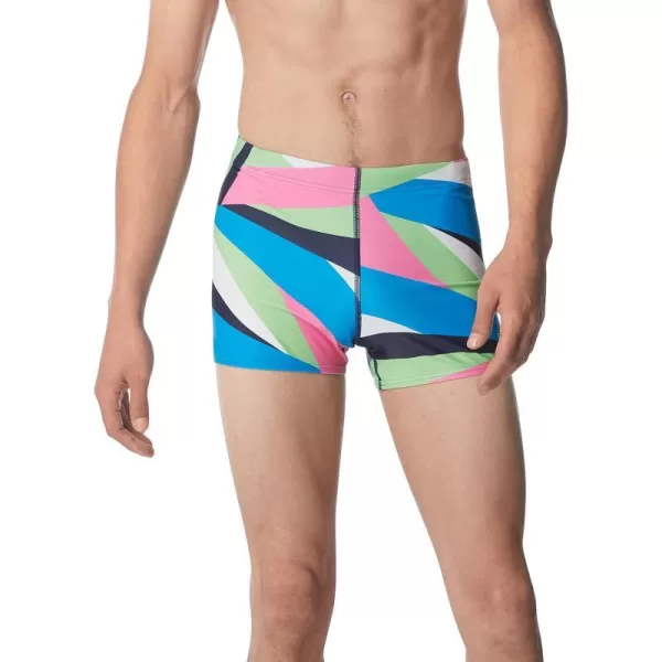 Speedo Mens Swimsuit Square Leg PrintedDrift Acid Lime