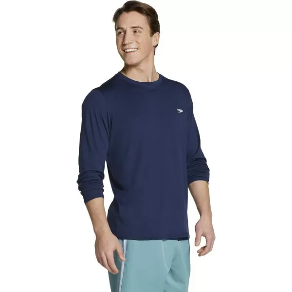 Speedo Mens UV Swim Shirt Basic Easy Long Sleeve Regular FitPeacoat