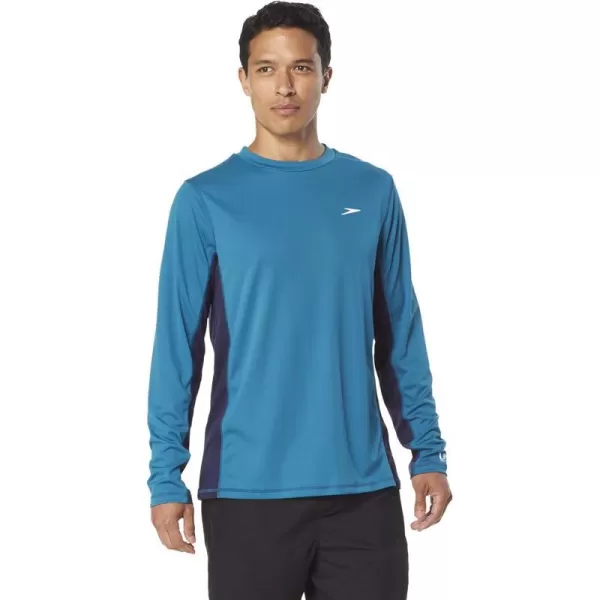 Speedo Mens UV Swim Shirt Long Sleeve Longview TeeOcean DepthsNavy