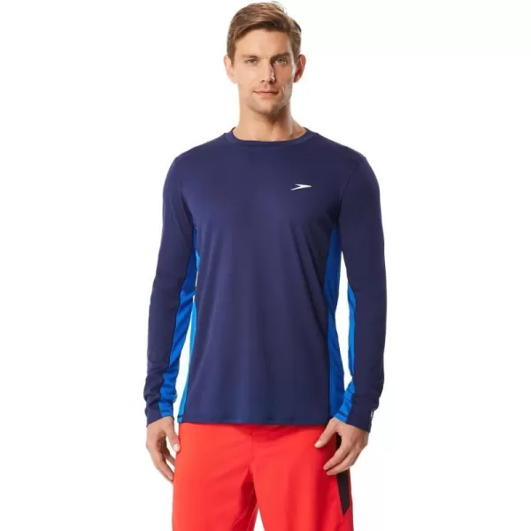 Speedo Mens UV Swim Shirt Long Sleeve Longview TeeSpeedo Navy