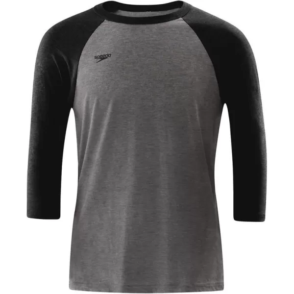 Speedo TShirt 34 Sleeve Crew Neck Baseball TeeSpeedo Black