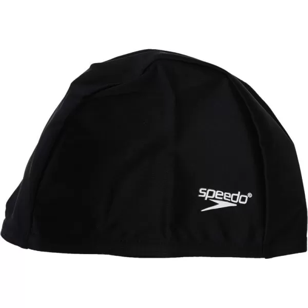 Speedo Unisex Swim Cap Fabric Comfort Cap SolidSpeedo Black