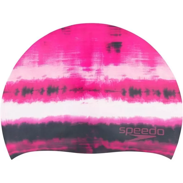 Speedo UnisexAdult Swim Cap Silicone Elastomeric  Manufacturer DiscontinuedTieDye Pink