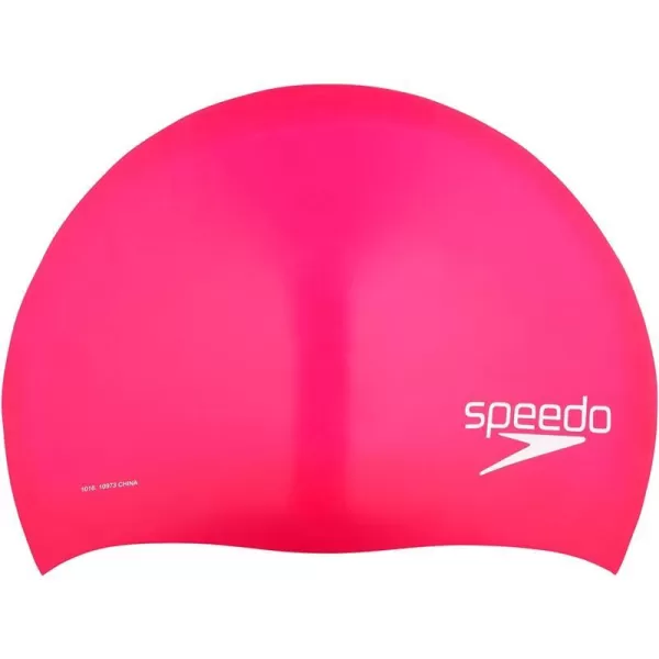 Speedo UnisexAdult Swim Cap Silicone Long HairPink