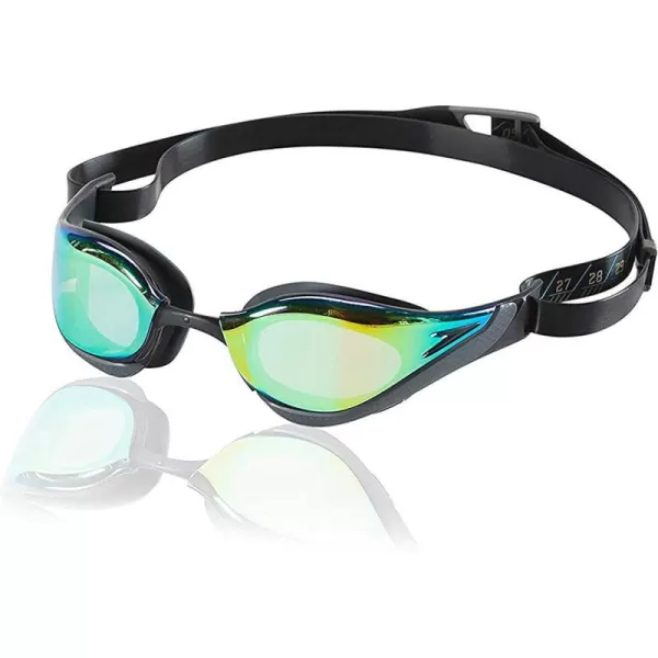 Speedo UnisexAdult Swim Goggles Mirrored Fastskin Pure FocusBlueGoldGrey