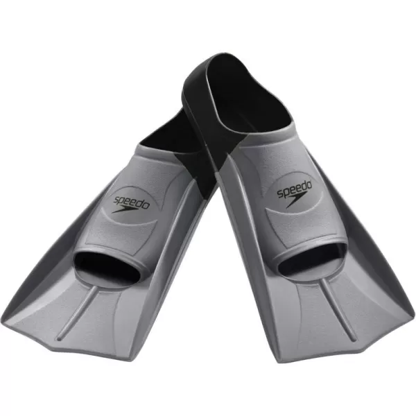 Speedo UnisexAdult Swim Training Fins Silicone Short BladeBlackGrey