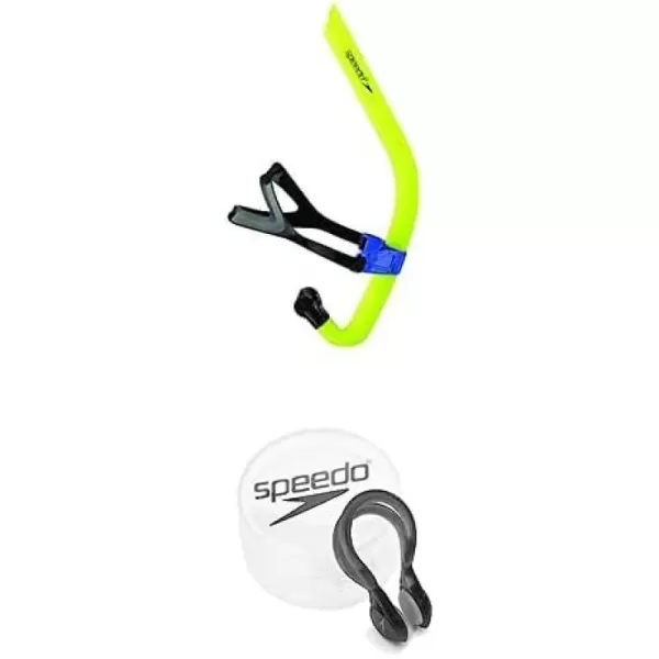 Shocking Lime Bullet Head Snorkel + Charcoal Nose Clip