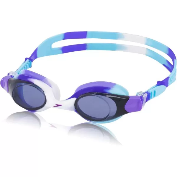 Speedo UnisexChild Swim Goggles Skoogle Ages 38Purple Aq Splash Tie Dye