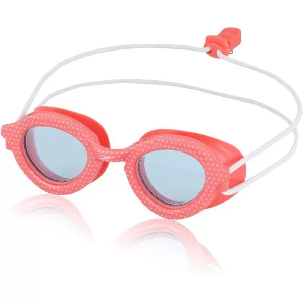 Speedo UnisexChild Swim Goggles Sunny G Ages 38Georgia Peach DotCeleste