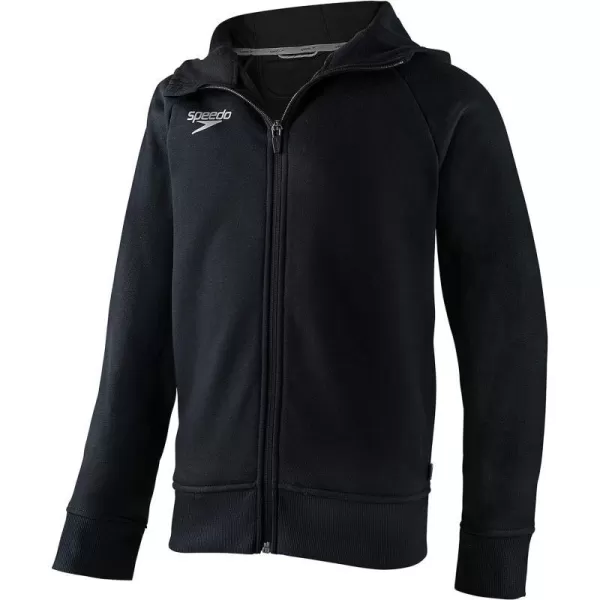 Speedo Unisexchild Sweatshirt Full Zip Hooded Jacket Team Warm UpBlack