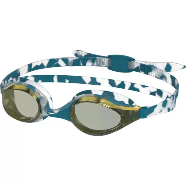 Speedo Unisexchild Swim Goggles Junior Hyper Flyer Ages 614Cry TealIcy White Mirrored