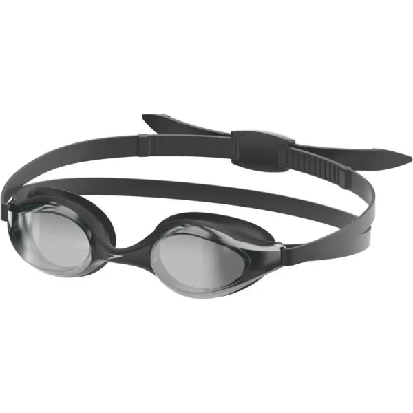 Speedo Unisexchild Swim Goggles Junior Hyper Flyer Ages 614Tlat Black SteelSilvermirror