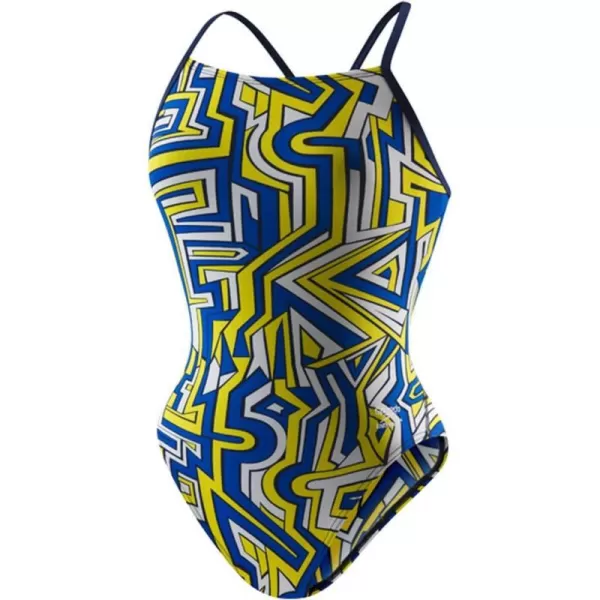 Speedo Women Conquers All Touch Back SwimsuitNavyGold