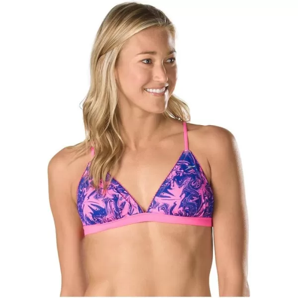 Speedo Womens Endurance Lite Turnz Crochet Swimsuit TopPinkPink