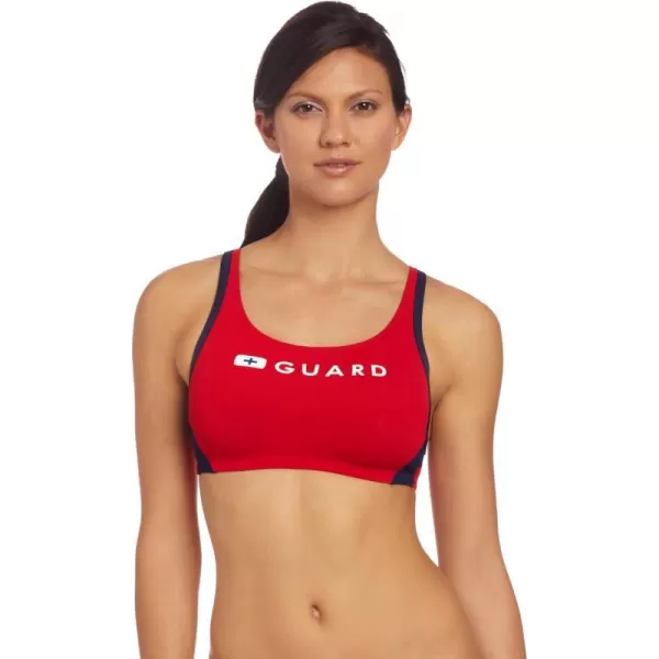 Speedo Womens Guard Sport Bra Swimsuit TopSpeedo Red