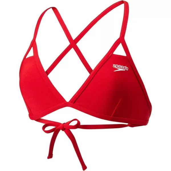 Speedo Womens Guard Swimsuit Bikini Triangle Top EnduranceSpeedo Red