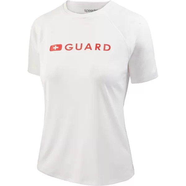 Speedo Womens Guard Uv Swim Shirt Short Sleeve RashguardBright White