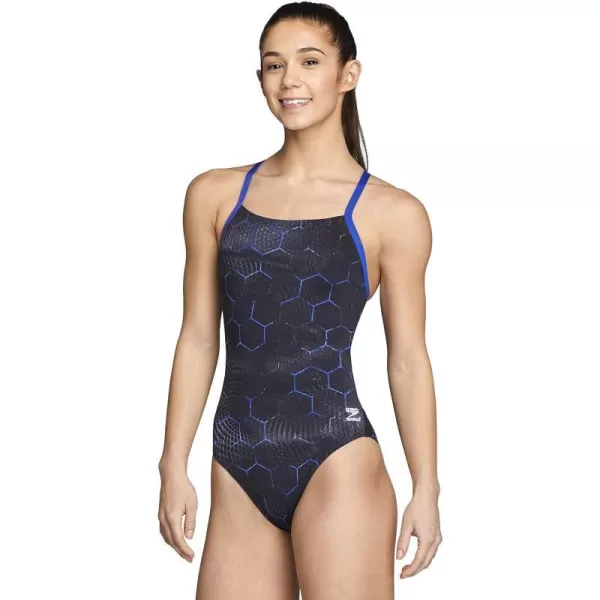 Speedo Womens Solar Boom Flyback SwimsuitEmerging Speedo Blue