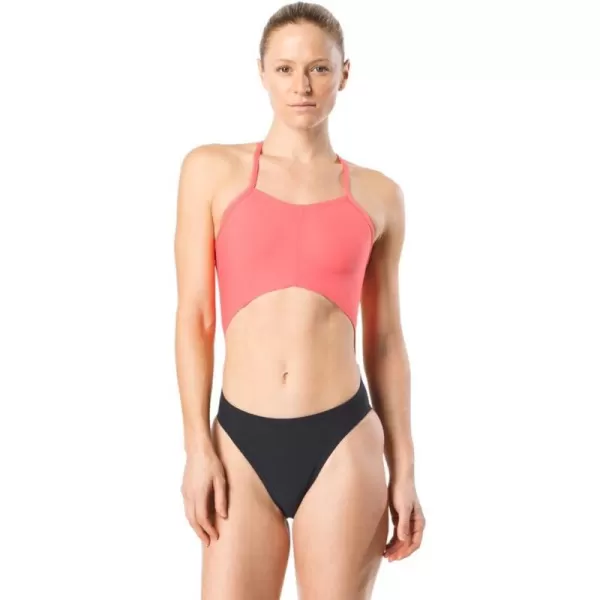 Speedo Womens Swimsuit One Piece Endurance Lite Hero Back Turnz SolidDiscontinuedDeep Coral