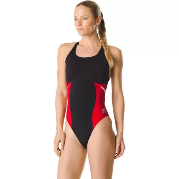 Speedo Womens Swimsuit One Piece Endurance Super Pro Block Adult Team ColorsBlackRed