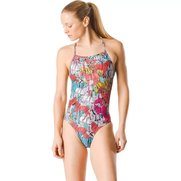 Speedo Womens Swimsuit One Piece Endurance The One Printed Team Colors  DiscontinuedTeal