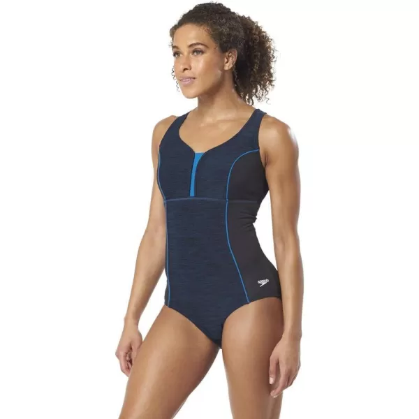 Speedo Womens Swimsuit One Piece Endurance TouchbackDiscontinuedDeep Teal