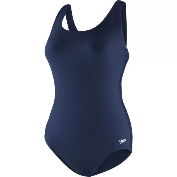 Speedo Womens Swimsuit One Piece Endurance Ultraback Solid Contemporary CutSpeedo Navy