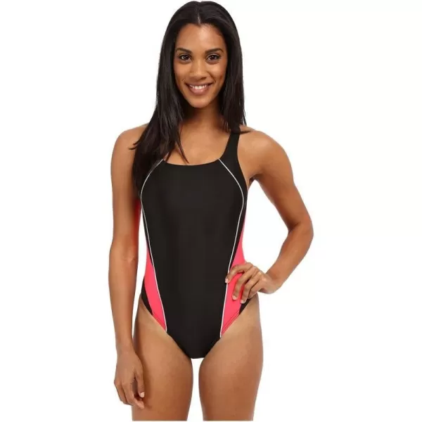 Speedo Womens Swimsuit One Piece Pro LT Drop Back Solid  Manufacturer DiscontinuedBlackRed