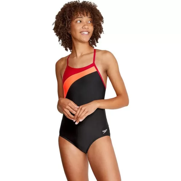 Speedo Womens Swimsuit One Piece Prolt Flyer BackBlock Vivacious