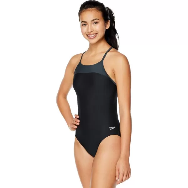 Speedo Womens Swimsuit One Piece Prolt Flyer BackSpeedo Black Block