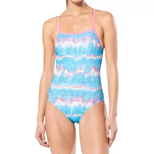 Speedo Womens Swimsuit One Piece Prolt Propel Back PrintedBlue Atoll