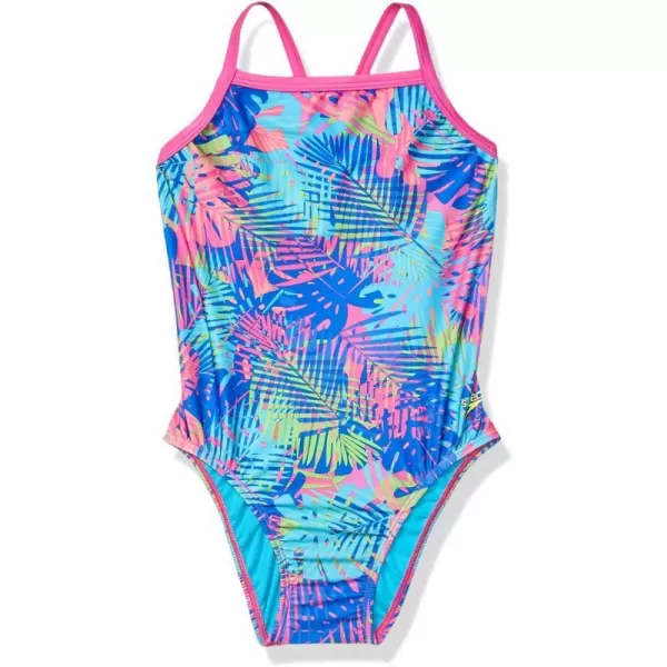 Speedo Womens Swimsuit One Piece Prolt Propel Back PrintedBlue Harmony