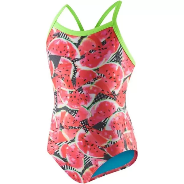 Speedo Womens Swimsuit One Piece Prolt Propel Back PrintedDeep Coral