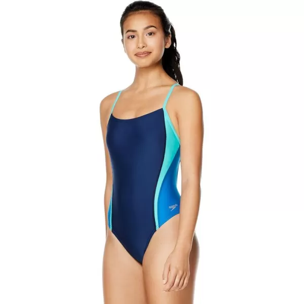 Speedo Womens Swimsuit One Piece Prolt Relay BackBlue Harmony Splice