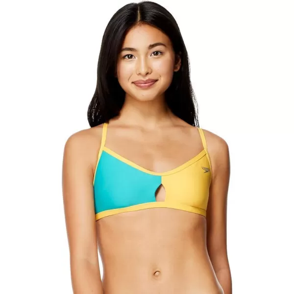 Speedo Womens Swimsuit Top Bikini Endurance Lite Tie Back SolidLemon Chrome