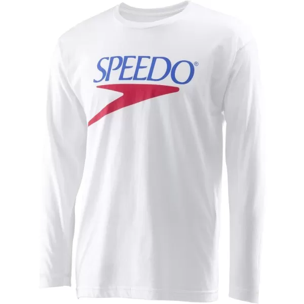 Speedo Womens TShirt Long Sleeve Crew Neck VintageWhite