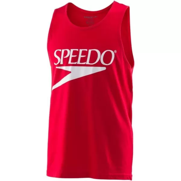 Speedo Womens Tank Top Sleeveless Vintage Crew NeckSpeedo Red