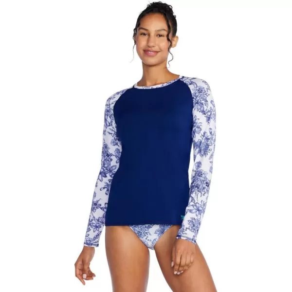 Speedo Womens Uv Swim Shirt Long Sleeve RashguardVoile Print Floral