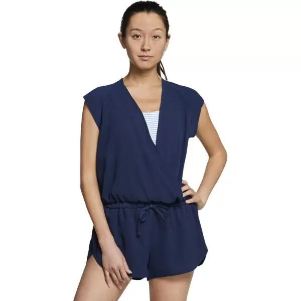 Speedo womens Uv Cover Up Romper Cap Sleeve SolidPeacoat