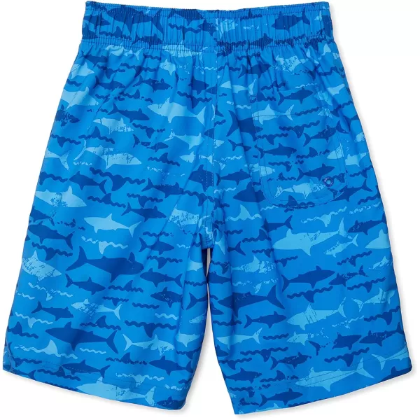 Speedo Boys Swim Trunk Knee Length Boardshort EBoard PrintedSharks Medieval Blue