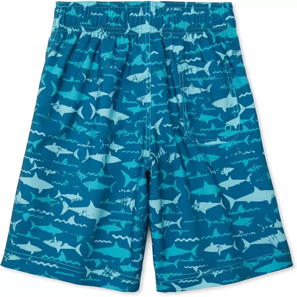 Speedo Boys Swim Trunk Knee Length Boardshort EBoard PrintedSharks Ocean Depths