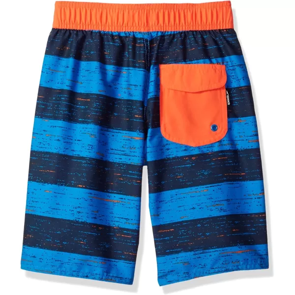 Speedo Boys Swim Trunk Knee Length Boardshort EBoard PrintedStripe Bright Ocean