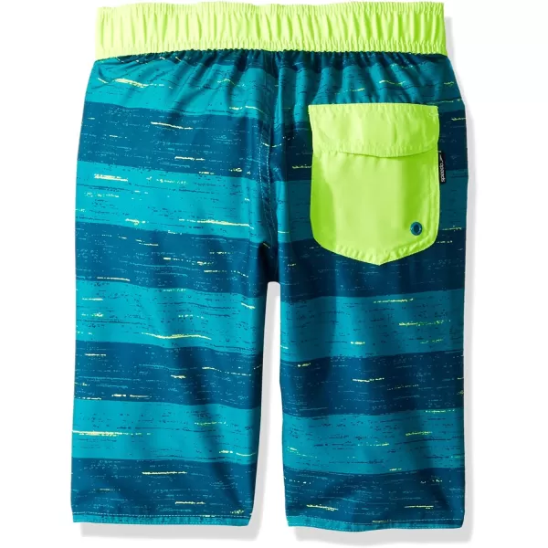 Speedo Boys Swim Trunk Knee Length Boardshort EBoard PrintedStripe Marine Green