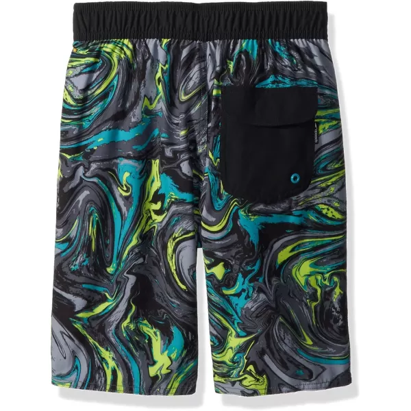 Speedo Boys Swim Trunk Knee Length Boardshort EBoard PrintedSwirl Speedo Black