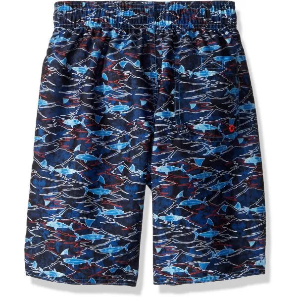 Speedo Boys Swim Trunk Knee Length Printed VolleyDiscontinuedShark Neon Lava