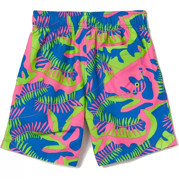 Speedo Boys Swim Trunk Mid Length Redondo PrintedCoral Leaves Green Gecko